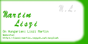 martin liszi business card